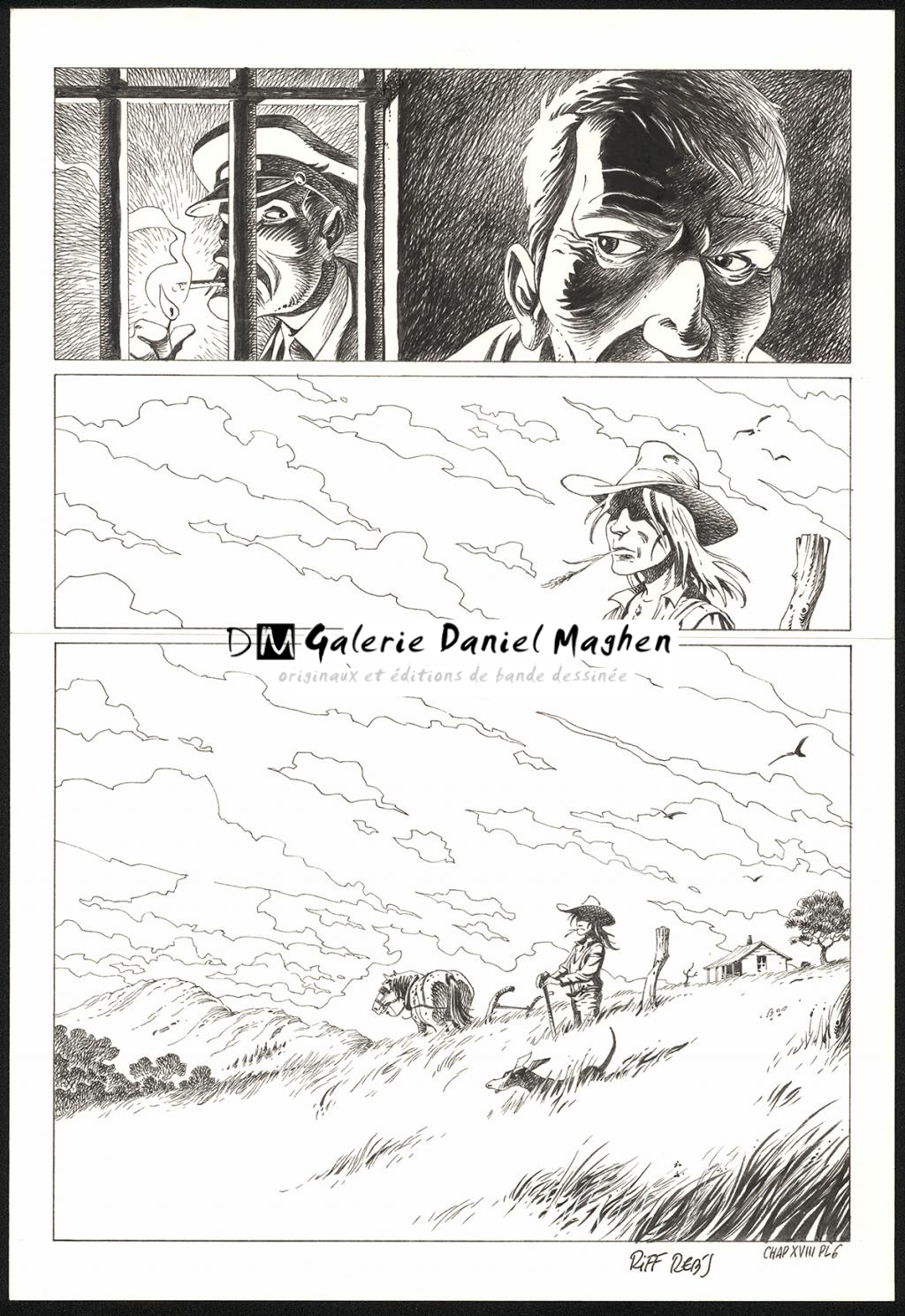 Planche originale n°6 du chapitre XVIII - Riff Reb's - Encre de Chine et crayon sur papier - 6421