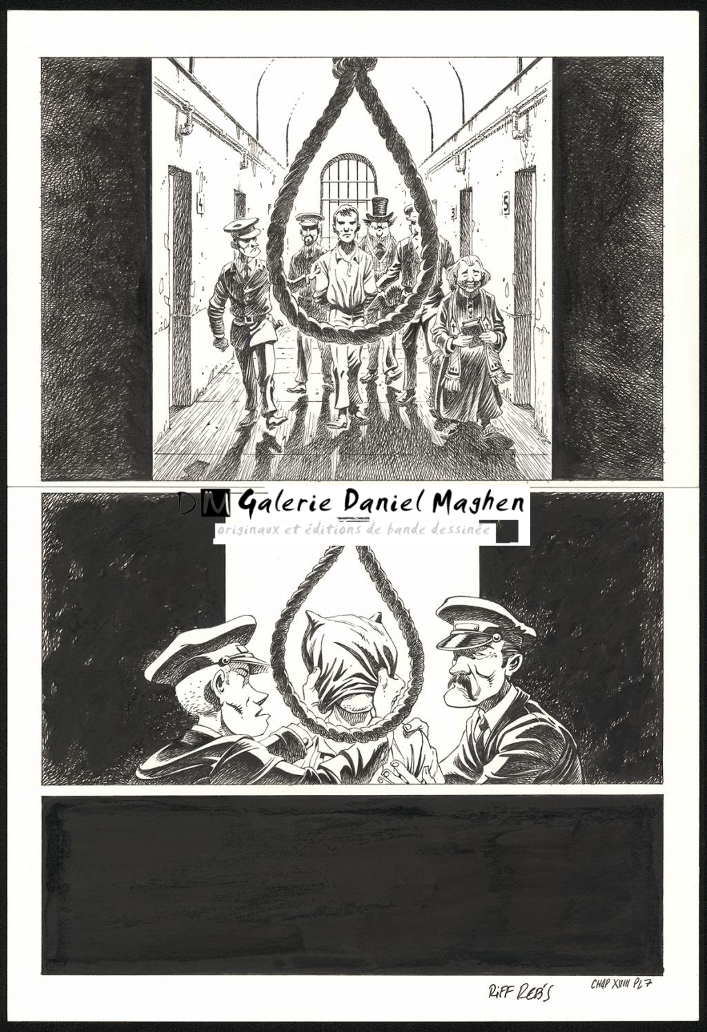 Planche originale n°7 du chapitre XVIII - Riff Reb's - Encre de Chine et crayon sur papier - 6422