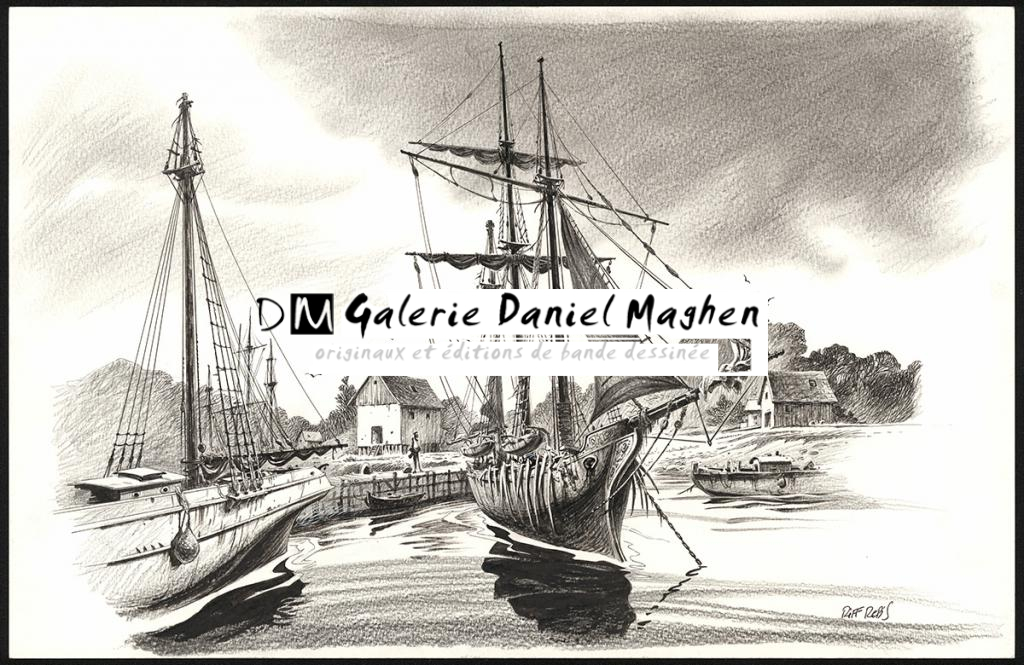 Illustration originale réalisée pour la revue chasse-marée - Riff Reb's - Encre de Chine et crayon sur papier - 6528