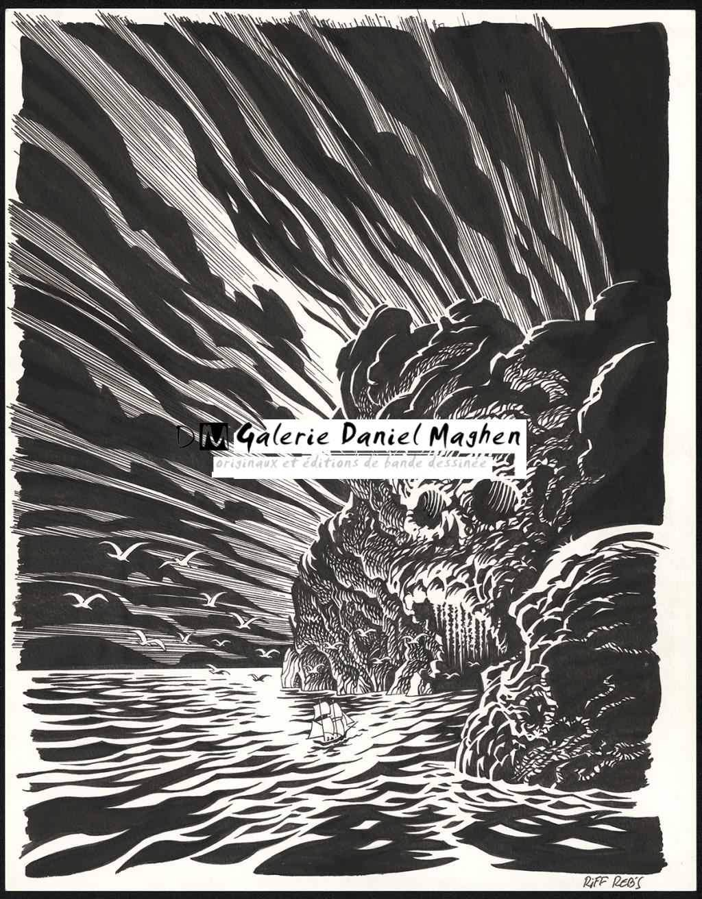 Illustration originale pour une sérigraphie pour Strasbourg - Riff Reb's - Encre de Chine et crayon sur papier - 6427