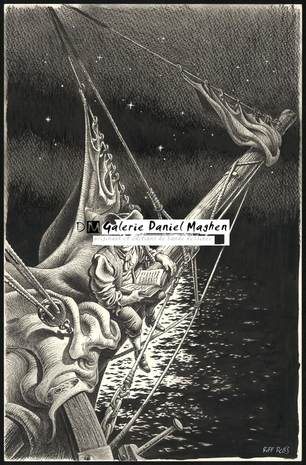 Illustration originale réalisée pour l'affiche du festival de Quimperlé - Riff Reb's - Encre de Chine et crayon sur papier - 6538