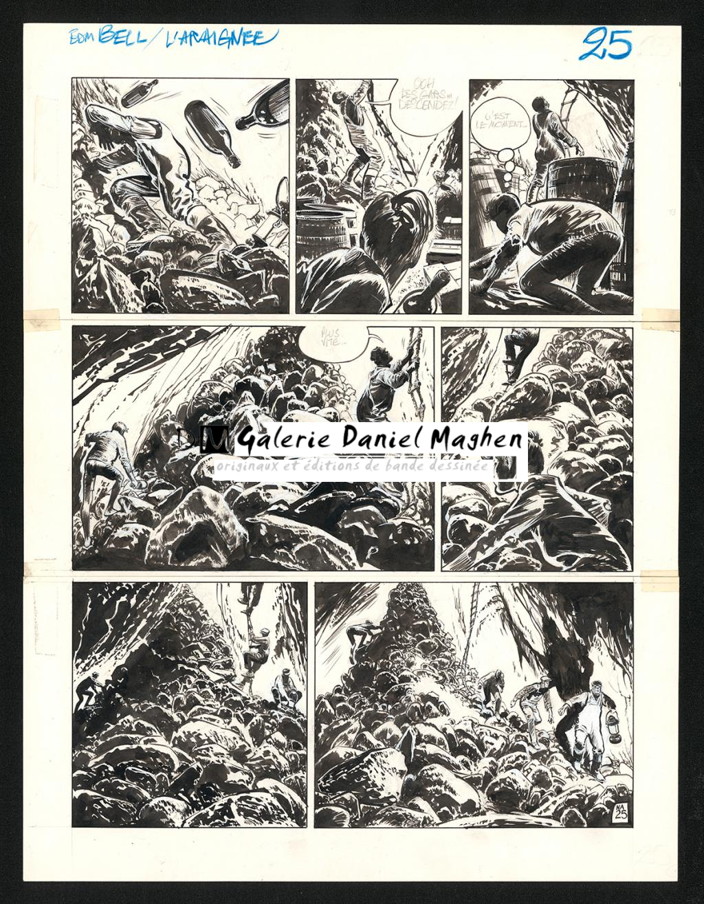 Planche originale n°25, retouche à la gouache blanche - René Follet - Encre de Chine et crayon sur papier - 6451