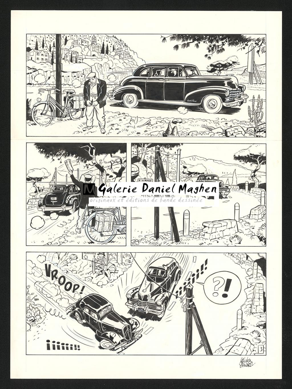 Planche originale n°3 - Olivier Schwartz - Encre de Chine sur papier - 6200