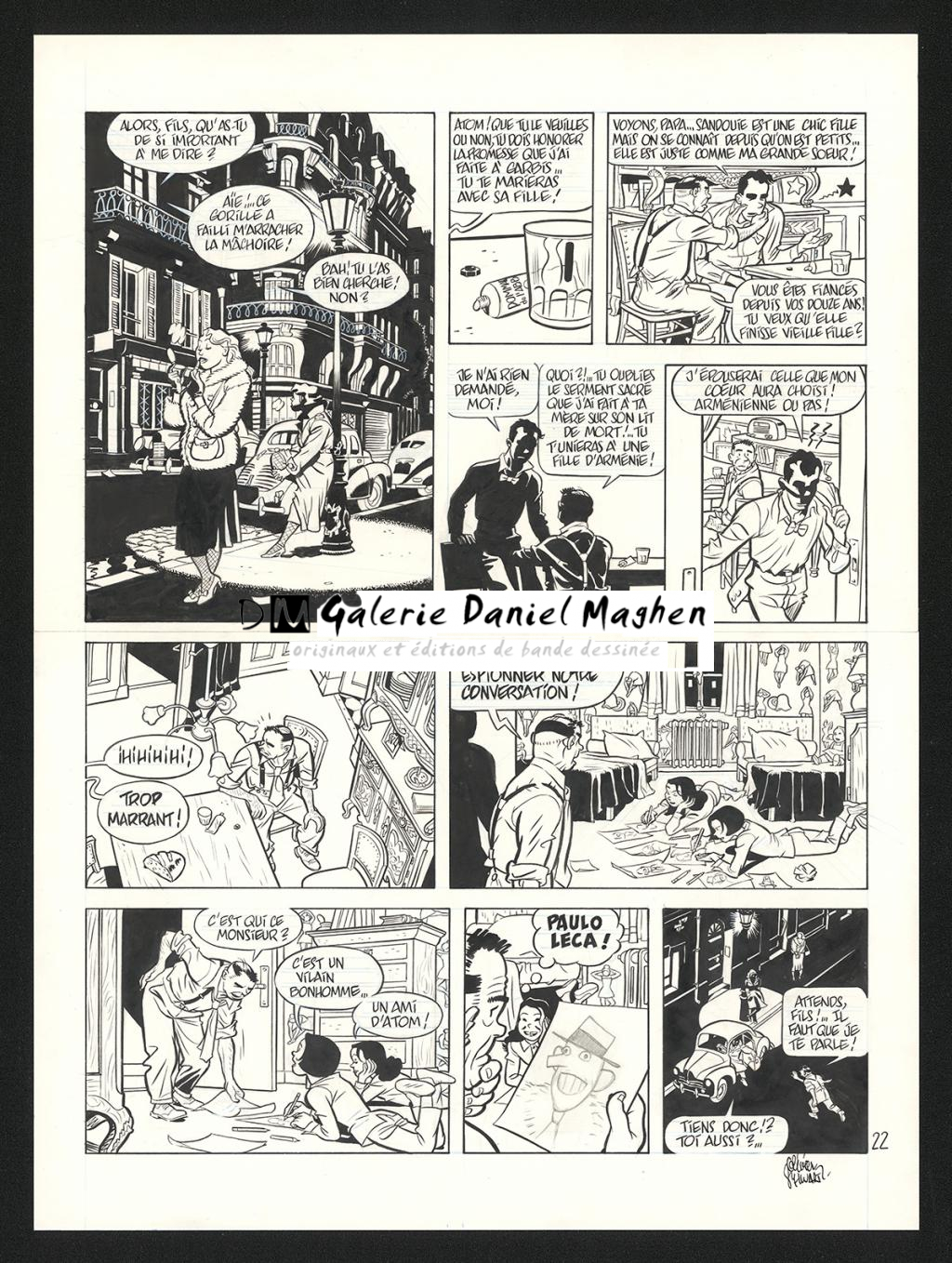 Planche originale n°22 accompagnée de la dernière case refaite - Olivier Schwartz - Encre de Chine sur papier - 6207