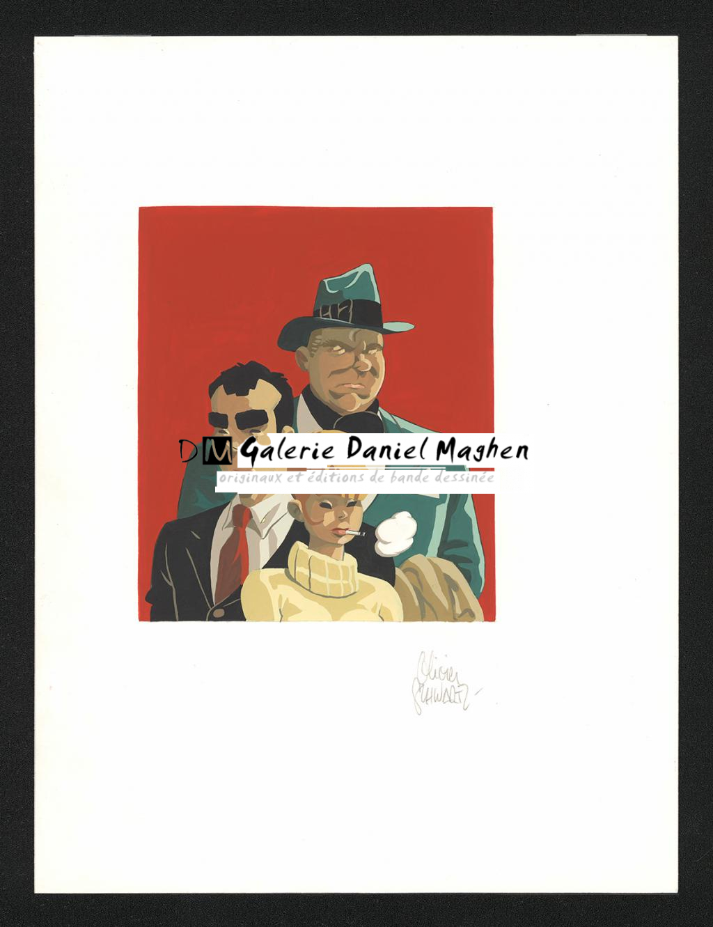 Illustration originale publiée dans le tirage de luxe Black and White - Olivier Schwartz - Gouache sur papier - 6555