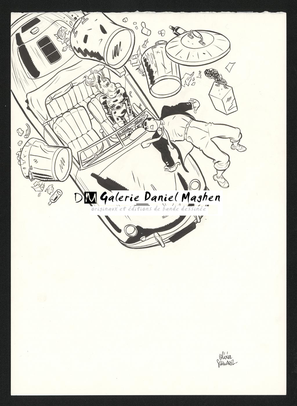 Couverture originale - Olivier Schwartz - Encre de Chine sur papier - 6577