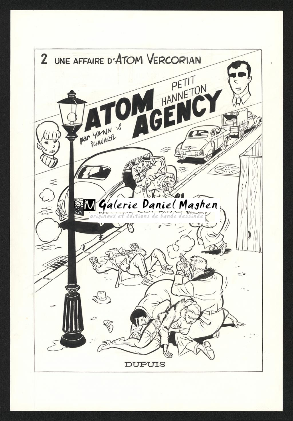 Projet de couverture pour le tirage de luxe Dupuis, également publiée dans le tirage de luxe Black and White - Olivier Schwartz - Encre de Chine sur papier - 6221