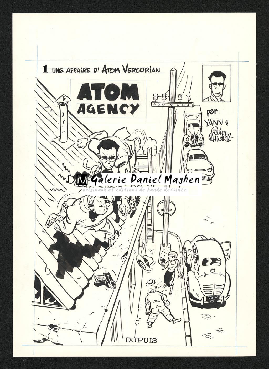 Couverture originale du tirage de luxe Dupuis, également publiée dans le tirage de luxe Black and White - Olivier Schwartz - Encre de Chine sur papier - 6578