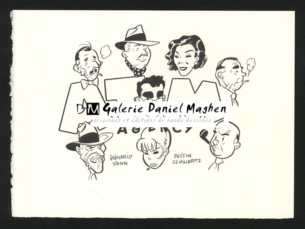 Illustration originale réalisée pour un buvard - Olivier Schwartz - Encre de Chine sur papier - 6579