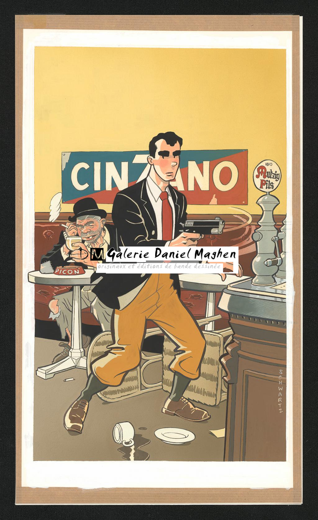 Illustration originale publiée dans le tirage de luxe Black and White - Olivier Schwartz - Gouache sur papier - 6588