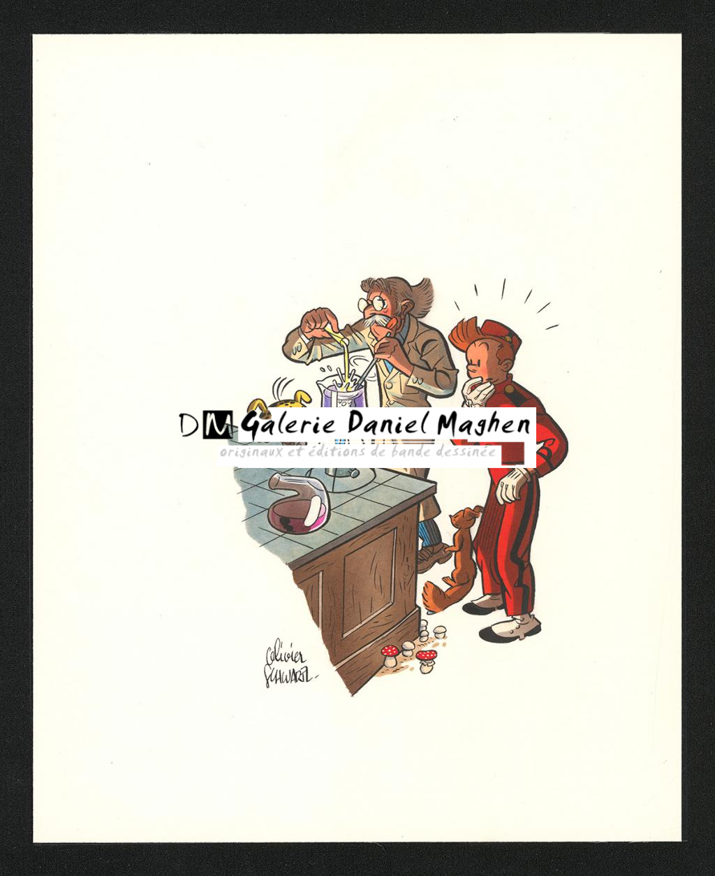 Illustration originale - Olivier Schwartz - Gouache sur papier - 6592