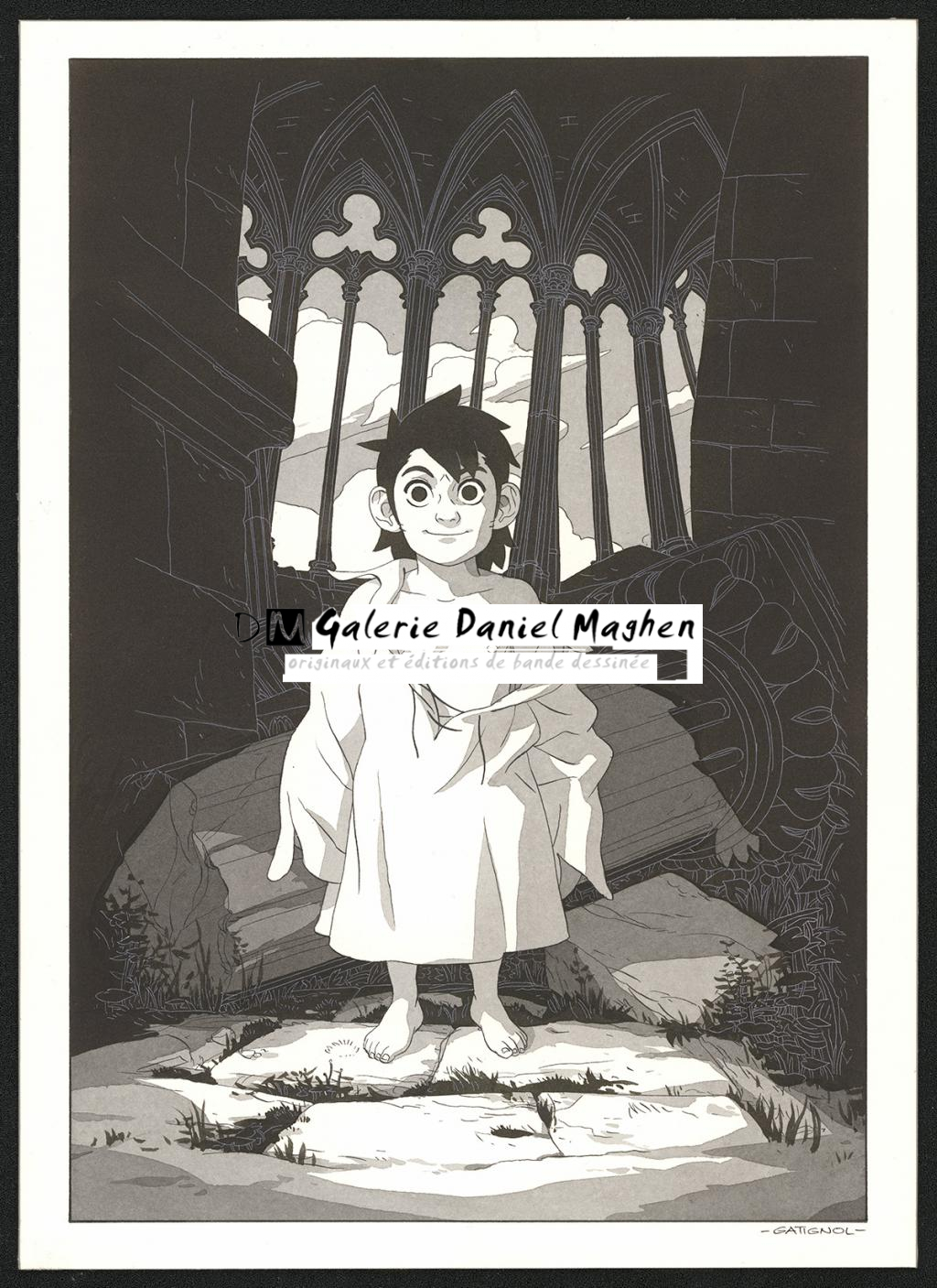 Bertrand Gatignol - Encres noires et aquarelle sur papier - 6690