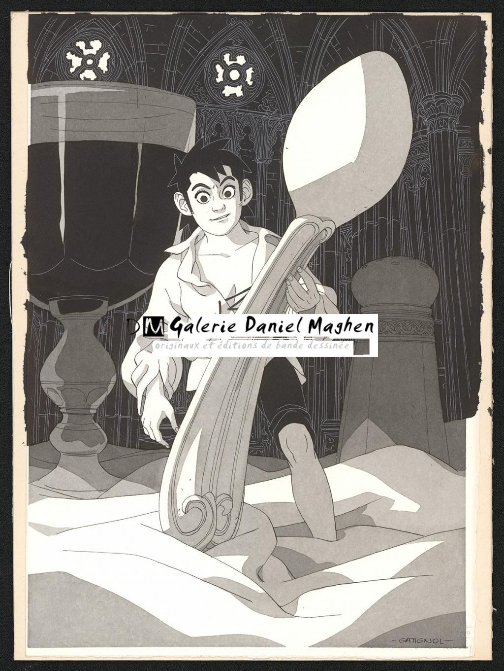 Bertrand Gatignol - Encres noires et aquarelle sur papier - 6691